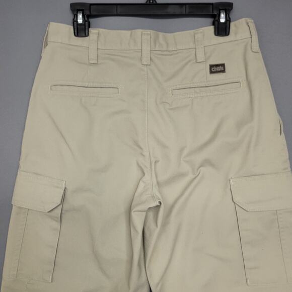Cintas Cargo Work Pants Mens 30 Tan Comfort Flex Pockets Button Zip #210-62 - Picture 10 of 12